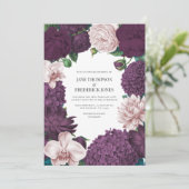 Blackberry, Smoky Plum & Lilac Ash Wedding Einladung (Stehend Vorderseite)