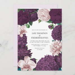 Blackberry, Smoky Plum & Lilac Ash Wedding Einladung