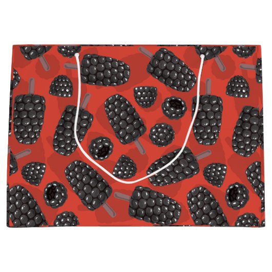 BlackBerry- und BlackBerry-Eissmuster Große Geschenktüte (Vorderseite)