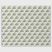 BlackBerry und Blüten in Weiß Geschenkpapier (Flach)