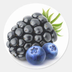 BlackBerry und Heidelbeeren Runder Aufkleber