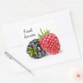 BlackBerry und Himbeere Quadratischer Aufkleber (Umschlag)