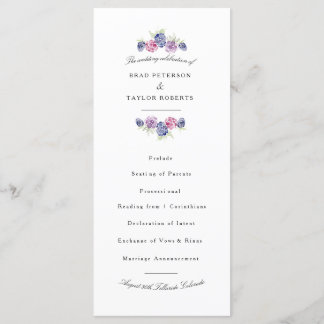 BlackBerry Watercolor-Hochzeitsprogramm Programm