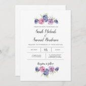 BlackBerry Wedding | Aquarellberries Einladung (Vorne/Hinten)