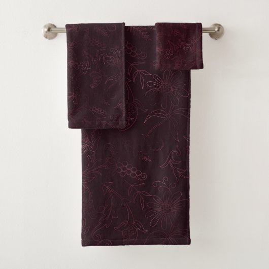 Blackberry Wein Muster  Badhandtuch Set (Insitu)