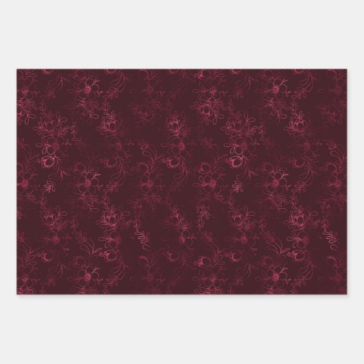 Blackberry Wein Muster Geschenkpapier Set (Vorderseite 3)