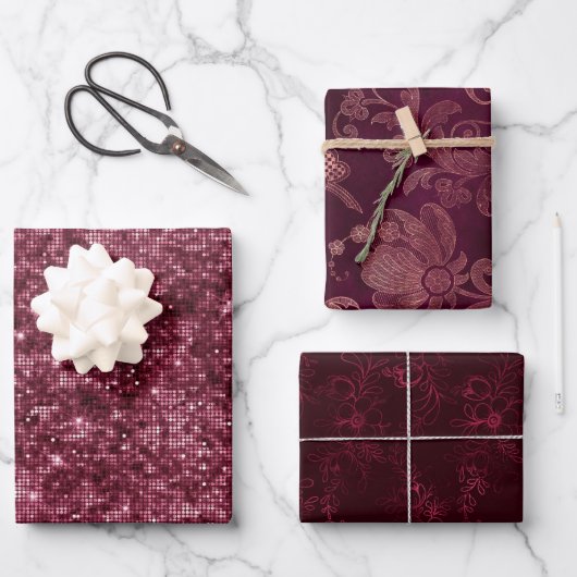 Blackberry Wein Muster Geschenkpapier Set (Vorderseite)