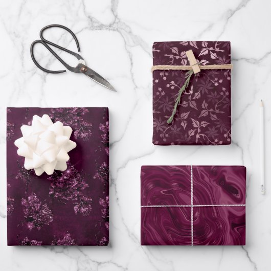 Blackberry Wein Muster  Geschenkpapier Set (Vorderseite)