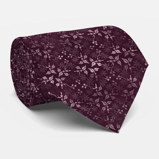 Blackberry-Wein-Muster Krawatte (Gerollt)