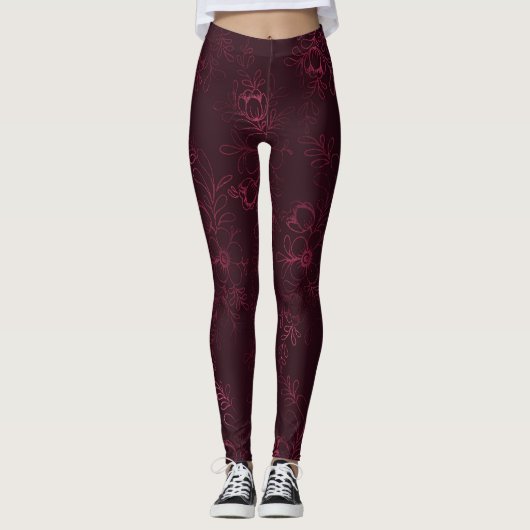 Blackberry Wein Muster  Leggings (Vorderseite)