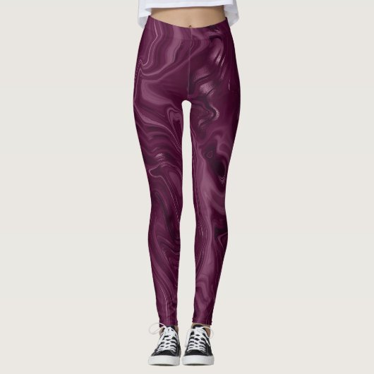 Blackberry Wein Muster Leggings (Vorderseite)