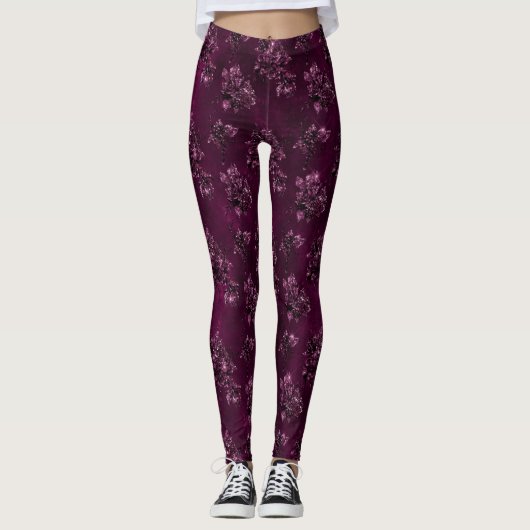 Blackberry-Wein-Muster  Leggings (Vorderseite)