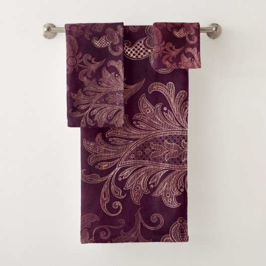 Blackberry Wine Pattern Badhandtuch Set (Insitu)
