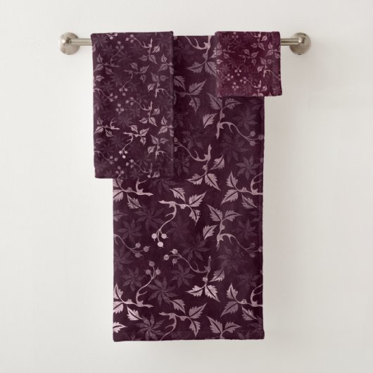 Blackberry Wine Pattern Badhandtuch Set (Insitu)