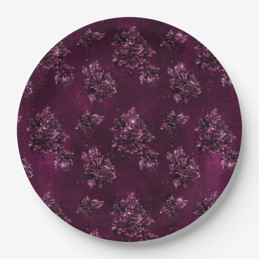 Blackberry Wine Pattern Pappteller (Vorderseite)