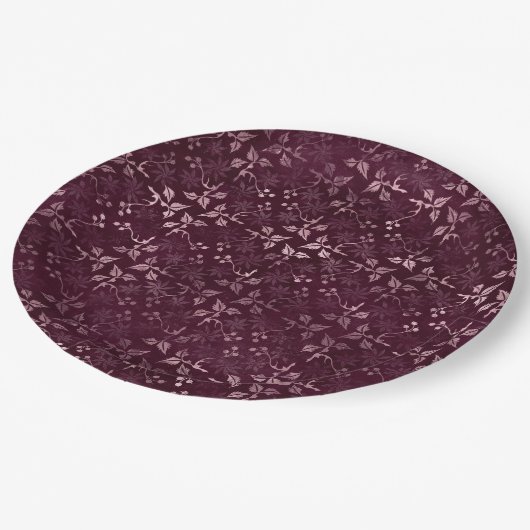 Blackberry Wine Pattern Pappteller (Schrägansicht)