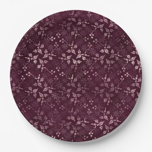 Blackberry Wine Pattern  Pappteller (Vorderseite)