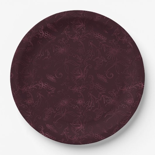 Blackberry Wine Pattern Pappteller (Vorderseite)