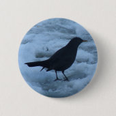 Blackbird auf Eis Button (Vorderseite)