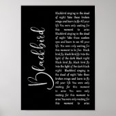Blackbird Black Script Song Lyrica Mauer Kunstdruc Poster (Vorne)