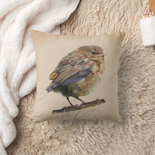 Blackbird Fledgling Kissen (Decke)