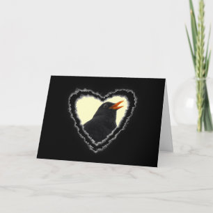 Blackbird Heart Valentine Romance Liebe Card Feiertagskarte