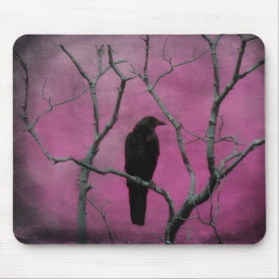 Blackbird in einem rosa Meer Mousepad