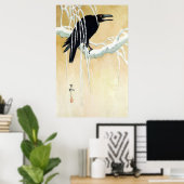 Blackbird in Snow, Ikeda Koson Poster (Heimbüro)