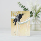 Blackbird in Snow, Ikeda Koson Postkarte (Stehend Vorderseite)