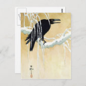 Blackbird in Snow, Ikeda Koson Postkarte (Vorne/Hinten)
