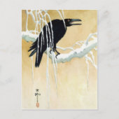 Blackbird in Snow, Ikeda Koson Postkarte (Vorderseite)
