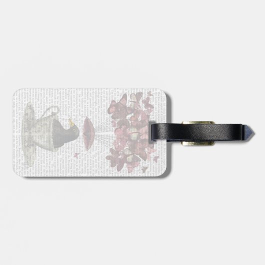 Blackbird in Teacup Gepäckanhänger (Rückseite horizontal)