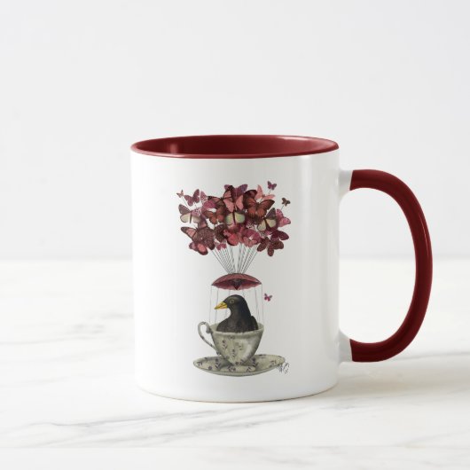 Blackbird in Teacup Tasse (Rechts)