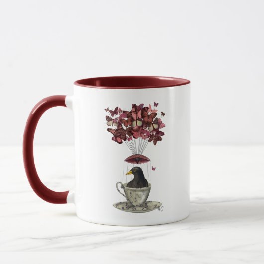 Blackbird in Teacup Tasse (Links)