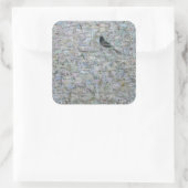 Blackbird in Tree 2012 Quadratischer Aufkleber (Tasche)