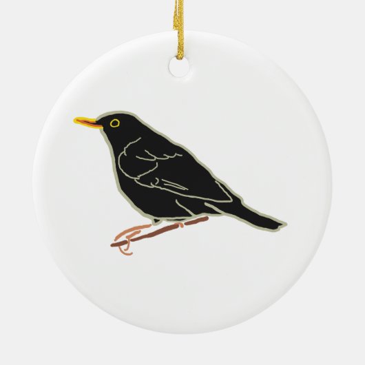 Blackbird Keramik Ornament (Hinten)