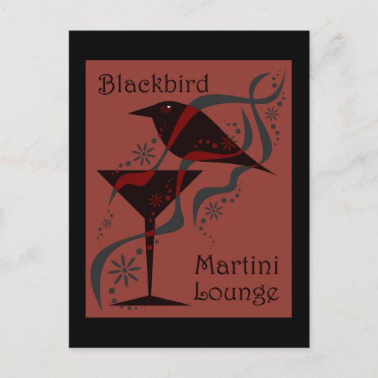 Blackbird Martini Lounge Postkarte (Vorderseite)