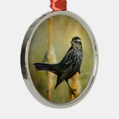 Blackbird-Ornament Silbernes Ornament (Rechts)
