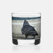 Blackbird Raven in Shades of Gray and Black Whiskyglas (Rückseite)