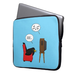 Blackbird Schlafen vor dem TV-Comic Laptopschutzhülle