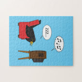 Blackbird Schlafen vor dem TV-Comic Puzzle (Horizontal)