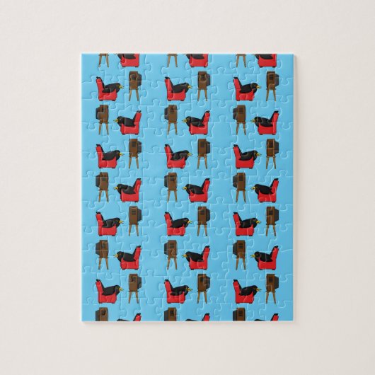 Blackbird Schlafen vor dem TV-Comic Puzzle (Vertikal)