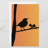 Blackbird-Silhouette Briefpapier (Vorne/Hinten)
