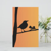 Blackbird-Silhouette Briefpapier (Stehend Vorderseite)
