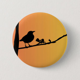 Blackbird-Silhouette Button