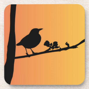 Blackbird-Silhouette Getränkeuntersetzer