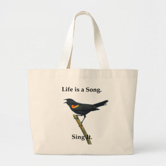 BLACKBIRD SINGING JUMBO STOFFBEUTEL