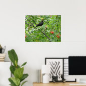 Blackbird und Berries Print Poster (Heimbüro)
