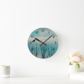 Blackbird und Wolken Runde Wanduhr (Zuhause)