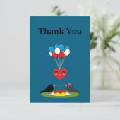 Blackbird's Spaghetti Meatballs Valentine's Date Dankeskarte (Stehend Vorderseite)